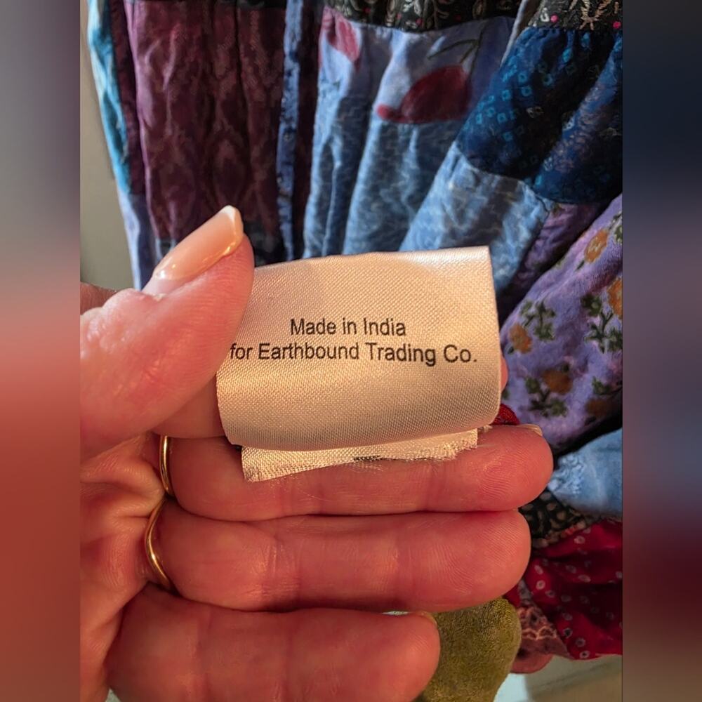 Patchwork Tiered Maxi Dress Multicolor Hippie Boh… - image 7